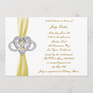 Convites Chá de panela Amarelo Infinity Heart