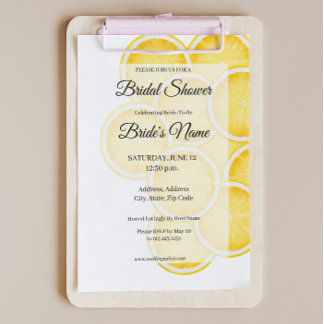 Convites Chá de panela amarelo Lemon Spritz