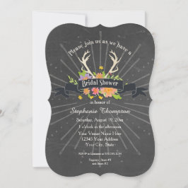 Convites Chá de panela Antler Wildflower Starburst Rustic