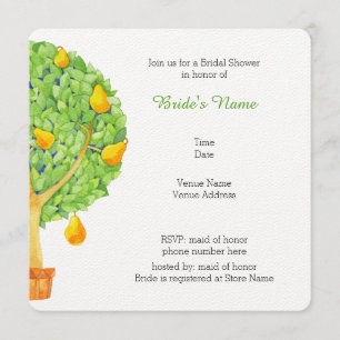 Convites Chá de panela ao quadrado da árvore