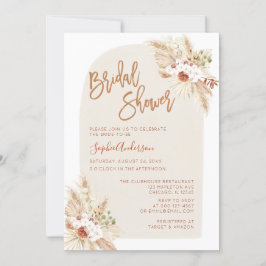 Convites Chá de panela Arch Boho Terracotta Pampas Grass