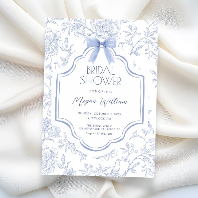 Convites Chá de panela arco floral branco azul (Criador carregado)
