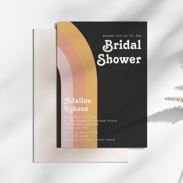 Convites Chá de panela Arco-Íris Escuro Moderno de 70 anos (Criador carregado)