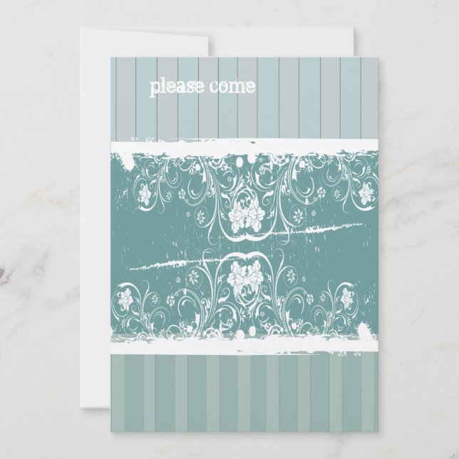 Convites Chá de panela Azul Antigo (Frente)