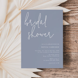 Convites Chá de panela azul com poeira minimalista