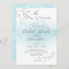 Convites Chá de panela azul da aguarela