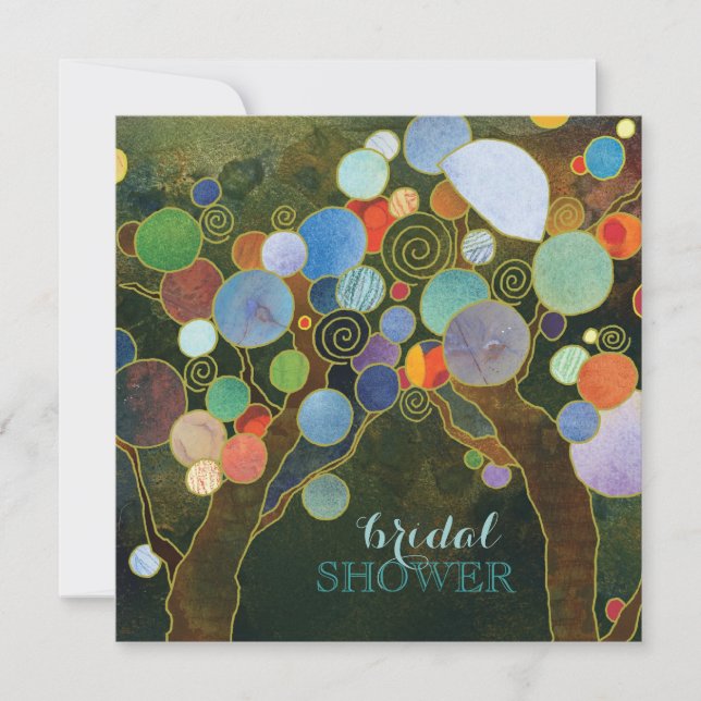 Convites Chá de panela Azul das Árvores de Amor do País (Frente)