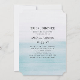 Convites Chá de panela azul de aquarela. Casamento náutico