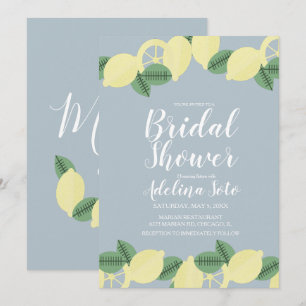Convites Chá de panela Azul de Blush de Limon Boho