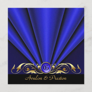 Convites Chá de panela azul do art deco dos anos 20 rujir