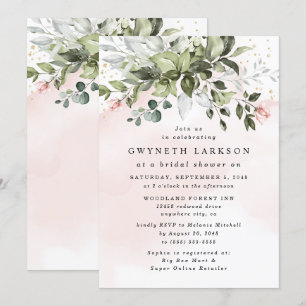 Convites Chá de panela Azul Dourado Cor-de-rosa brilhante