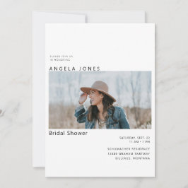 Convites Chá de panela Azul Dusty de Foto Noiva