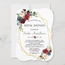 Chá de panela Azul Floral Dourado Diamond Marinho