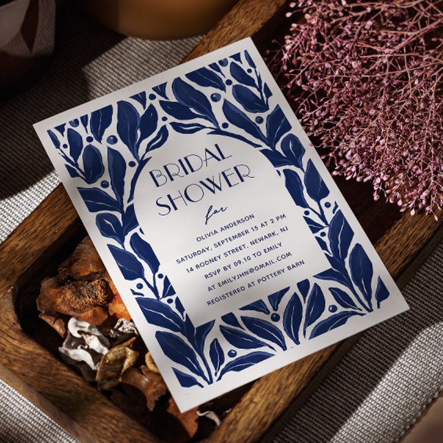 Convites Chá de panela azul-marinho Elegante (Criador carregado)