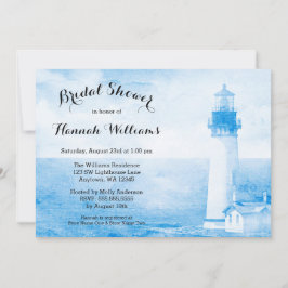 Convites Chá de panela azul rústico do farol