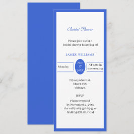 Convites Chá de panela azul simples personalizado