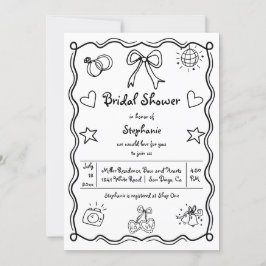 Convites Chá de panela balançoso ondulado à mão