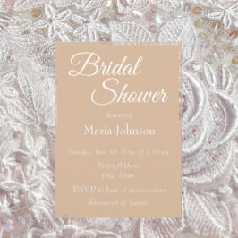 Convites Chá de panela Beige Simple Style