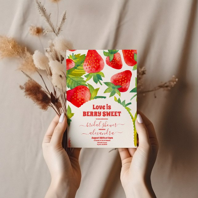 Convites Chá de panela Berry Red Strawberry (Criador carregado)