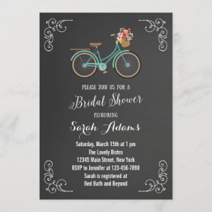 Convites Chá de panela Bicicleta Chalkboard