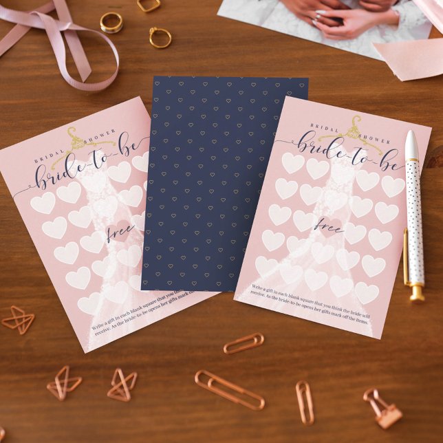 Convites Chá de panela Bingo Chic Jogo de Chá de Vestido de (Bridal Shower Bingo Chic Wedding Dress Shower Game Invitation)