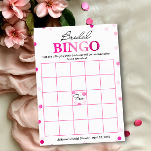 Convites Chá de panela Bingo   Jogo Magenta Confetti Rosa