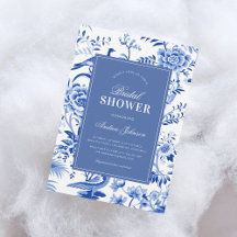 Chá de panela Blue Chinoiserie Asian Vintage