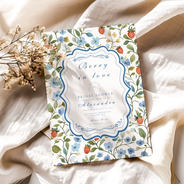 Convites Chá de panela Blush Bonito Berry (Criador carregado)