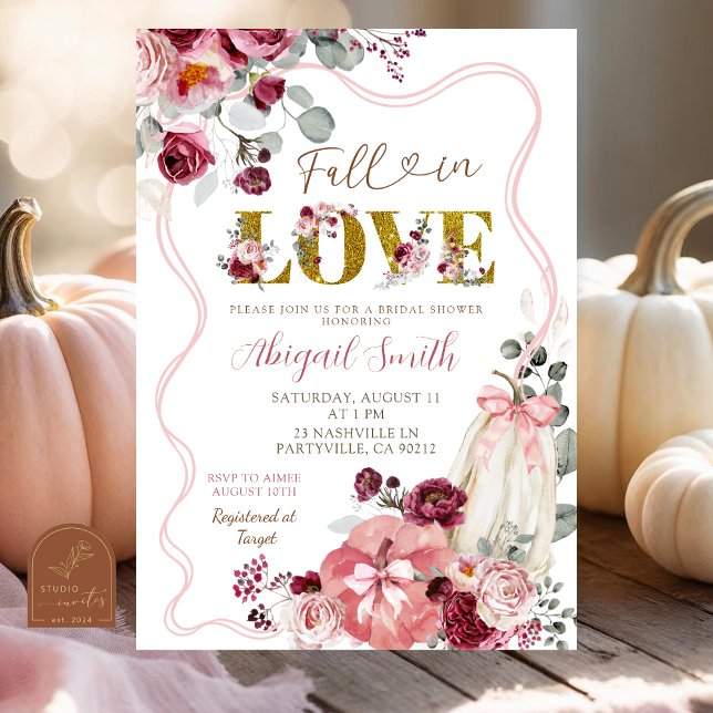 Convites Chá de panela Blush e Arco Borgonha (Criador carregado)