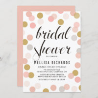 Chá de panela Blush e Dourado Bolinhas