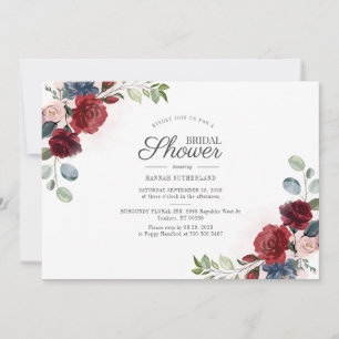 Convites Chá de panela Blush Floral Floral de Aquarela