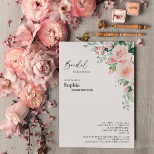 Convites Chá de panela Blush Floral White Casamento