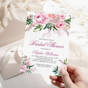 Convites Chá de panela Blush Flowers