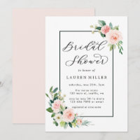 Chá de panela Blush Pink Watercolor Bloom
