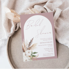 Convites Chá de panela Blush Rosa Floral Dusty Arch