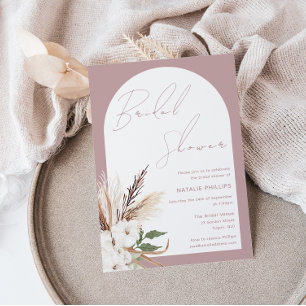 Convites Chá de panela Blush Rosa Floral Dusty Arch