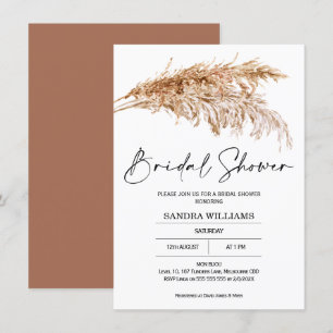 Convites Chá de panela Bohemian Pampas Grass