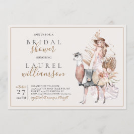 Convites Chá de panela Boho Bride e Formal Llama