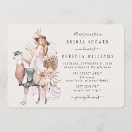 Convites Chá de panela Boho Bride e Llama