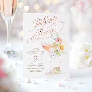 Convites Chá de panela Boho Floral e Prosecco