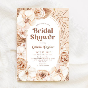 Convites Chá de panela Boho Floral Mocha