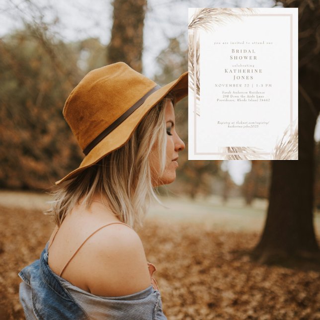 Convites Chá de panela Boho Pampas (Criador carregado)