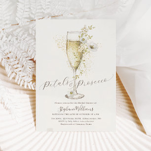 Convites Chá de panela Boho Petals e Prosecco