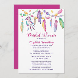 Convites Chá de panela Boho Púrpura do Sudoeste