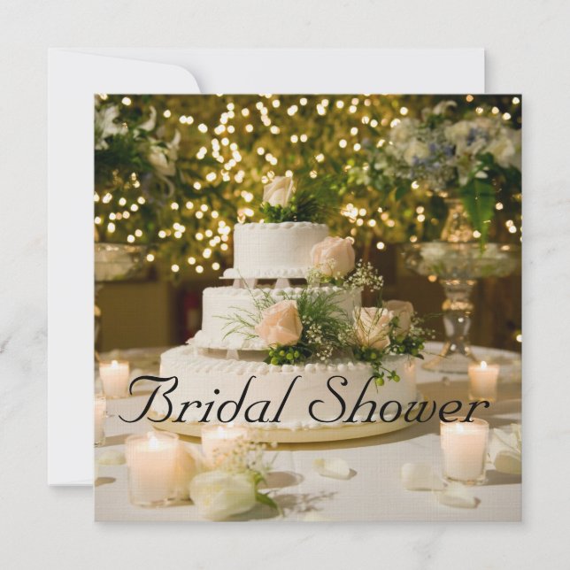 Convites Chá de panela — Bolo De Casamento (Frente)