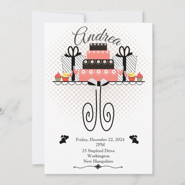 Convites Chá de panela, bolos deliciosos (Frente)