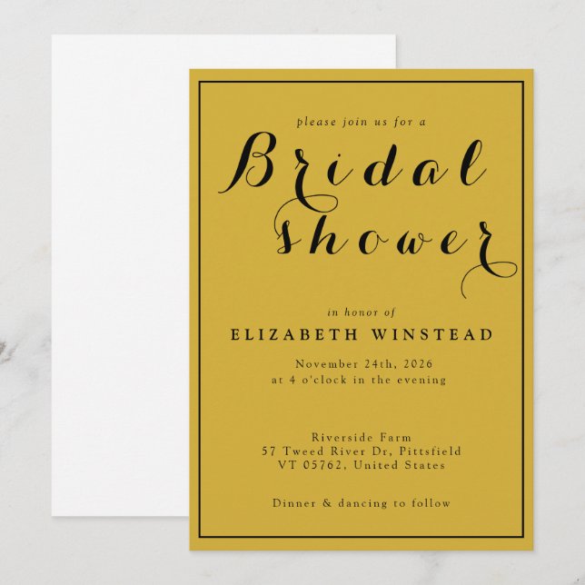 Convites Chá de panela - Bonita e Elegante (Frente/Verso)