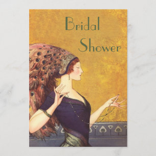 Convites Chá de panela bonito do Flapper do pavão do art