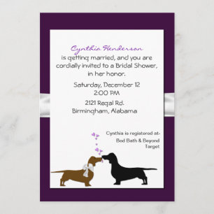 Convites Chá de panela bonito dos Dachshunds