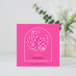Convites Chá de panela Boogie de Disco Rosa Quente